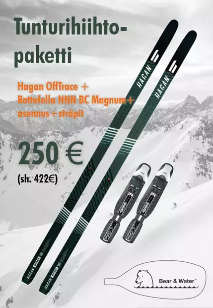 Hagan Off Trace 190 + Rottefella Magnum -suksipakettitarjous - Tunturihiihtosukset - 5639 - 1